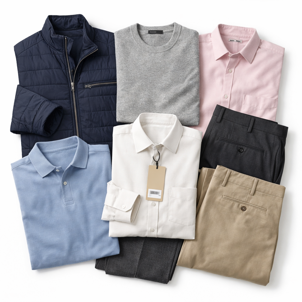 Wholesale second hand clothing mix, assorted styles, UK high street brands, pre-loved garments for resale