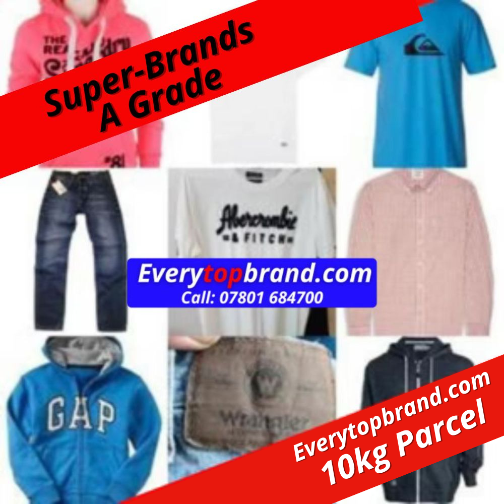 10kg Adults Super-Brands A Grade Second-Hand Clothing Wholesale