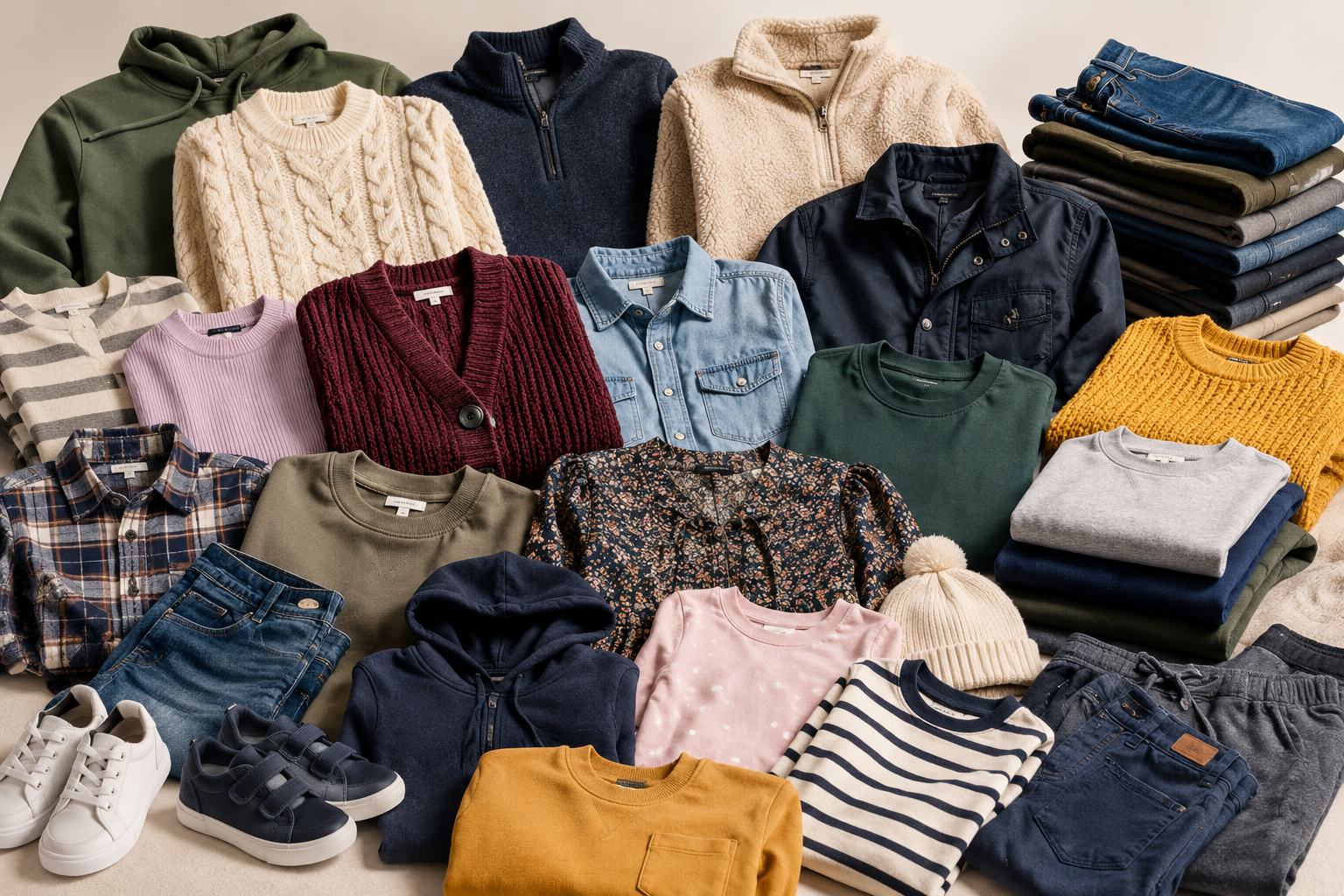 Best Value: Assorted wholesale used clothing from the Best Value range, including women’s, men’s and kids’