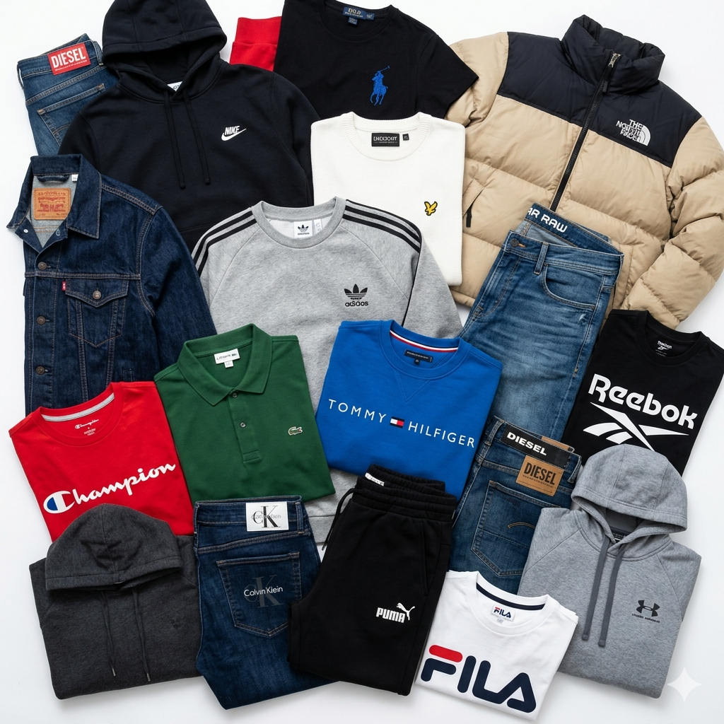 Wholesale second hand clothing mix, assorted styles, UK high street brands, pre-loved garments for resale