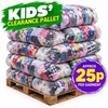 Kids’ Best Value autumn/winter clearance clothing pallet with 200kg of wholesale second-hand clothing, approximately 25p per garment.