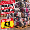500 pieces of genuine Matalan ladies' plus-size clothing for just £500. All garments are brand new, in perfect condition and supplied with original tags attached.