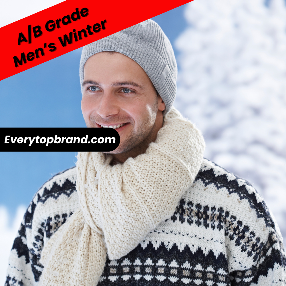 Men’s Winter AB Grade wholesale used clothing – preloved UK high street brands, mixed second-hand parcels for resale.
