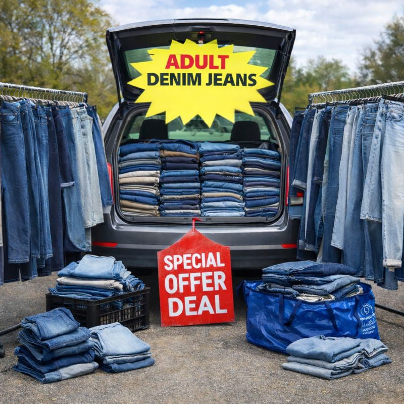 Used Adult Denim Jeans – Car Boot Clearance Stock | £1 Per Kilo (200kg Pickup Deal)