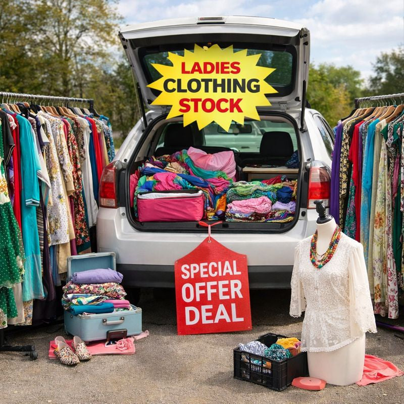 Ladies Second-Hand Clothing – Car Boot Clearance Stock, £1 Per Kilo (200kg Pickup Deal)