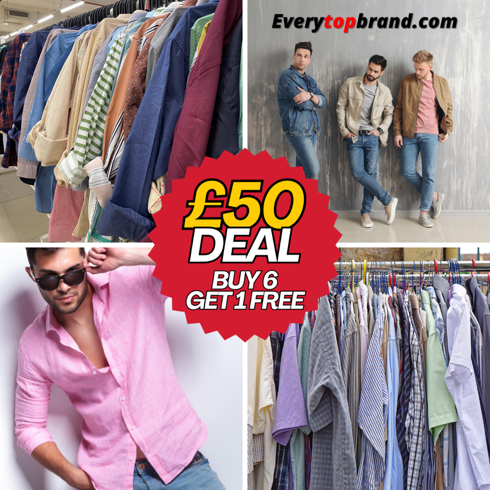 Pick 6 x £50 Special parcels of wholesale pre-loved clothing and choose 1 extra free